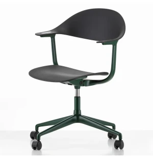 Vitra MYNT työtuoli, 4-sakarainen jalusta pyörillä, Basic Dark RE/Bottle Green kuva