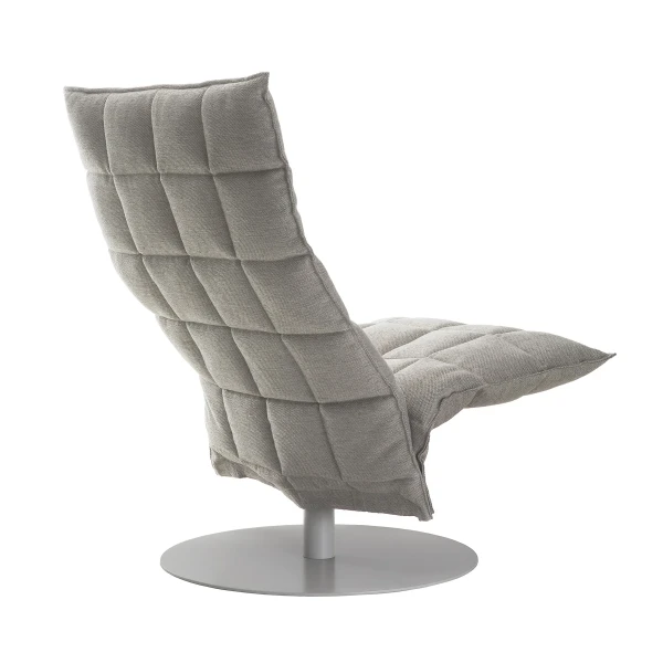 Woodnotes Narrow Swivel k chair upholstery and base plate Concrete back image