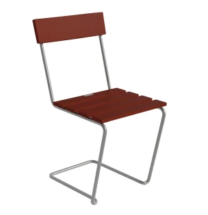 Grythyttan Stålmöbler TUOLI 1, tummanpunainen/kuumasinkitty kuva