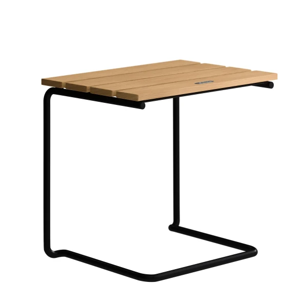 footstool A3 oiled oak black kuva