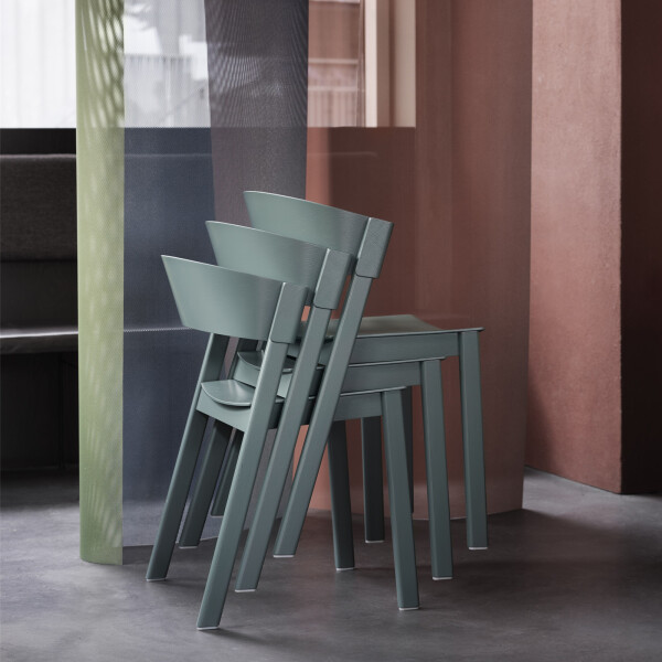 muuto cover side chair green stackable image