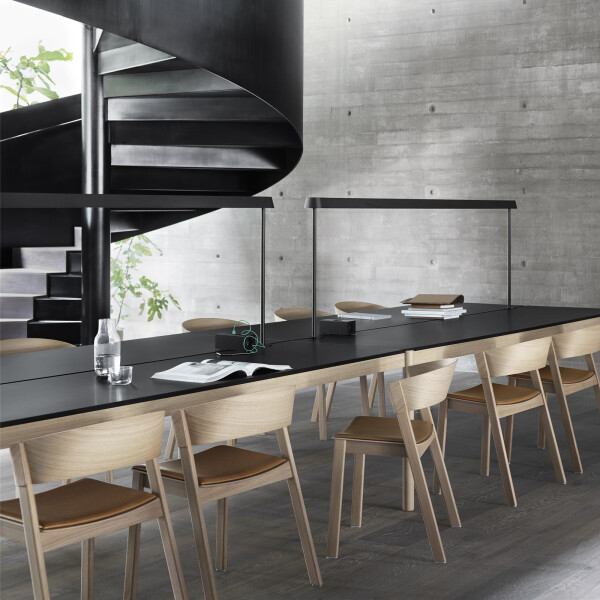 muuto cover side chair oak cognac leather outline muuto lifestyle image