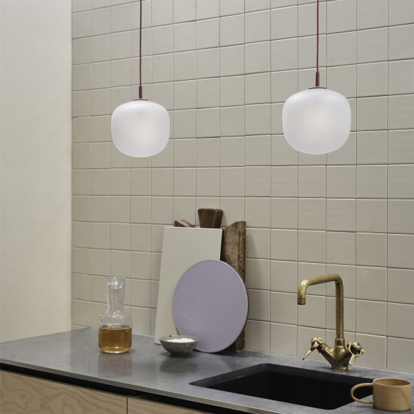 muuto rime pendant lamp 18 deep red lifestyle image