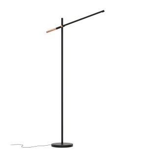 Valaisin Grönlund PIANO lattiavalaisin, musta/kupari kuva