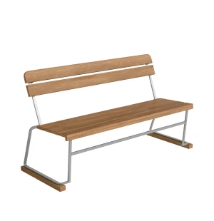 Grythyttan Stålmöbler SOFFA 3, obehandlad teak/varmförzinkad image
