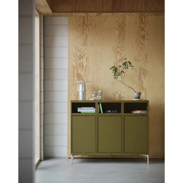 stacked sideboard 3 brown green set table lamp muuto org 150 image