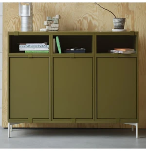Muuto STACKED STORAGE SYSTEM skänk, config. 3, brown green image