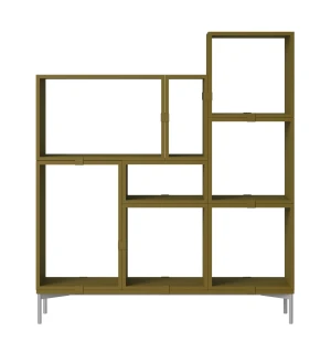 Muuto STACKED STORAGE SYSTEM bokhylla, config. 5, brown green image