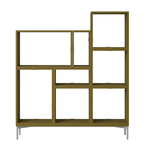 stacked storage system bookcase config 5 brown green muuto image