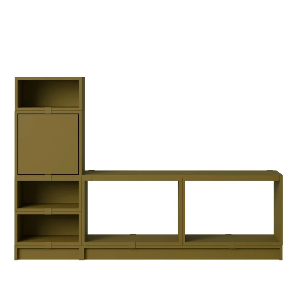 stacked storage system hallway config 1 brown green muuto kuva