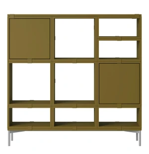Muuto STACKED STORAGE SYSTEM hallförvaring, config. 3, brown green image