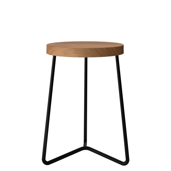 stool V1 45 untreated teak black kuva