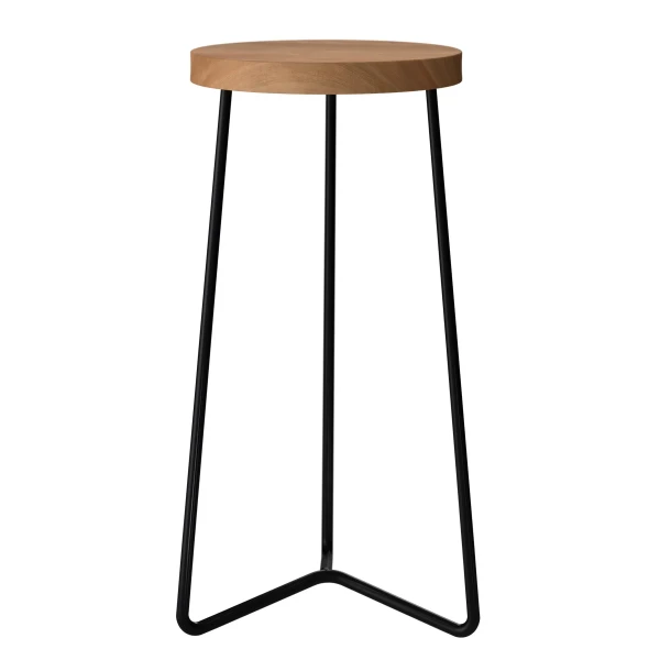stool V1 63 untreated teak black kuva