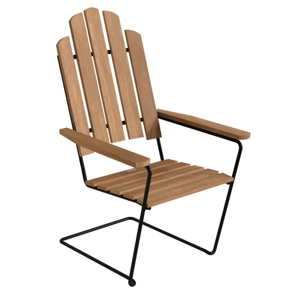 sunlounger a3 teak black kuva