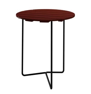 Grythyttan Stålmöbler BORD 6B Ø60 cm, mörkröd/svart image