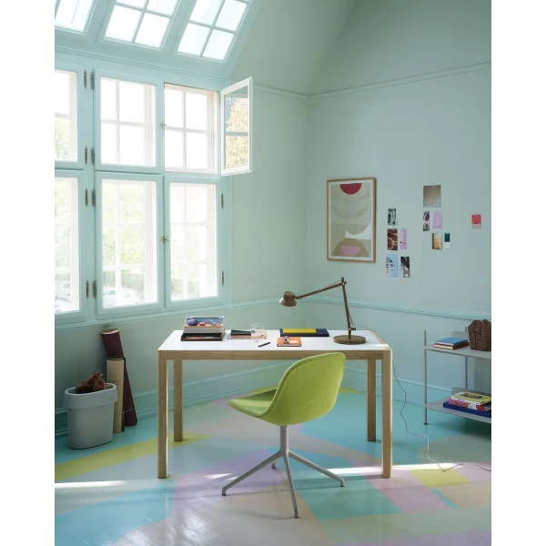 workshop table 130 fiber side swivel acca 961 grey dedicate s2 brown green muuto kuva